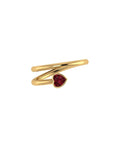 Single Ruby Wrapped Heart Ring