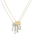 Two Groove Golden Cloud Rain Charm Necklace