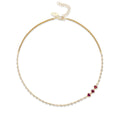 Tender Heart Diamond and Ruby Flux Line Necklace