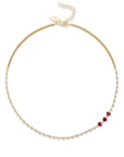Tender Heart Diamond and Ruby Flux Line Necklace