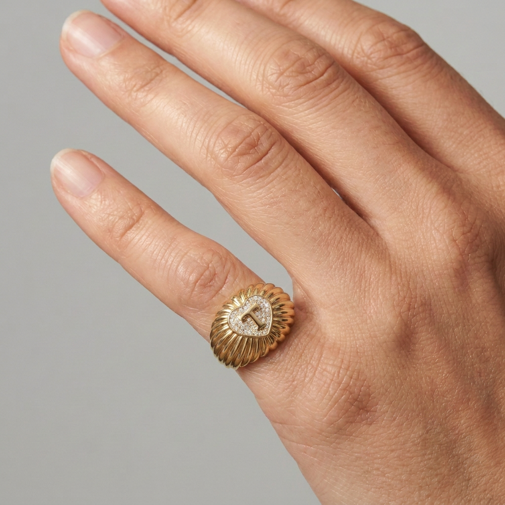 Power T Signet Ring