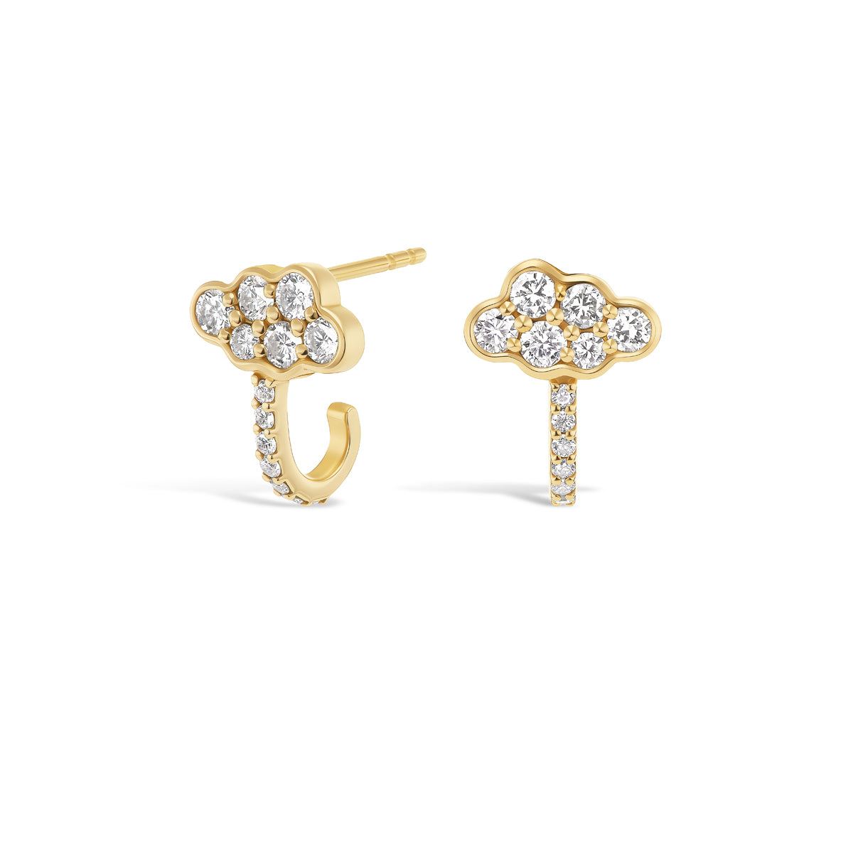 Pocket Cloud Huggie Hoop Earrings