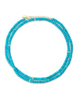 Montana Opera Length Turquoise Necklace with Diamond Rondelles