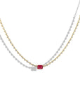 Wear the Ruby Diamond Flux Line Necklace
