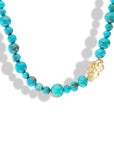 Natural Turquoise Beaded Necklace with Large Tibetan Cloud
