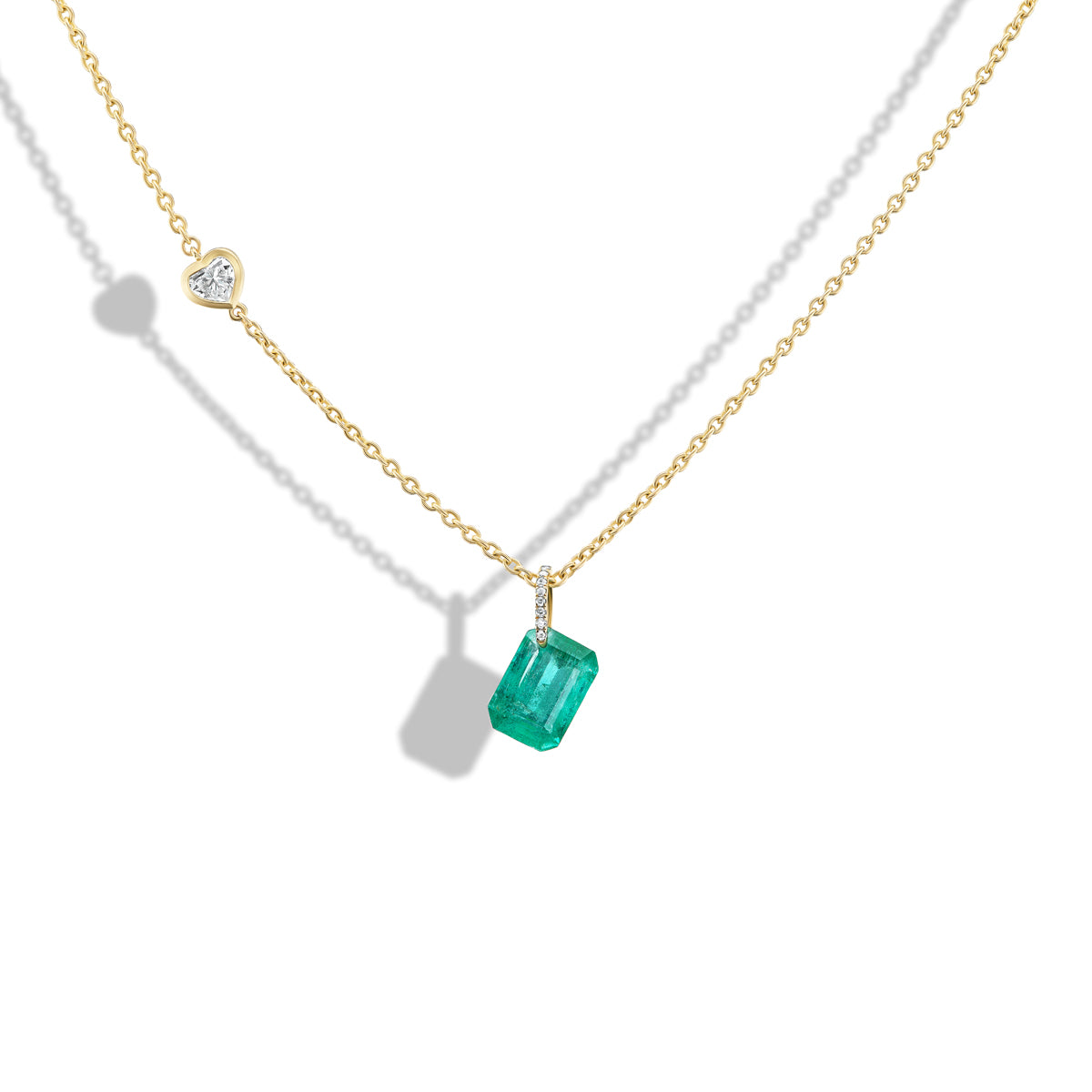 Emerald Diamond Jewel Pendant