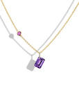 Amethyst Ruby Jewel Pendant with Diamond Bail