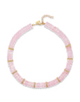 Morganite and Diamond Heishi Bead Necklace
