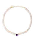 The Quiet Break Opal and Amethyst Beaded Necklace