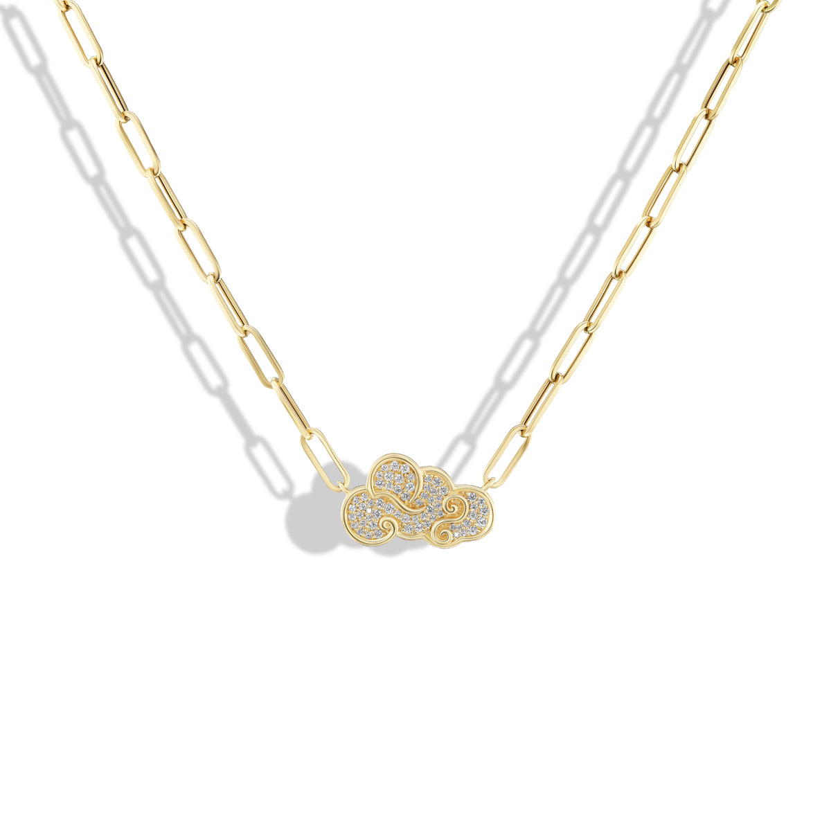 Paper Clip Tibetan Cloud Necklace