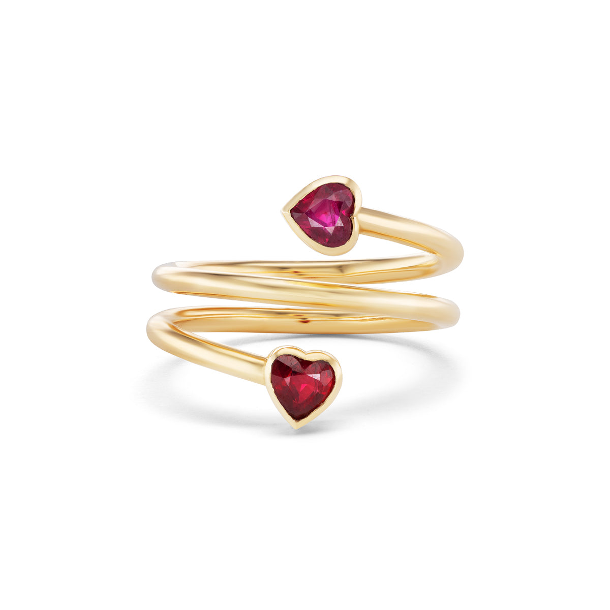 Double Ruby Wrapped Heart Ring – The Finest Stack