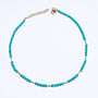 14k  Round Diamond and Turquoise Necklace